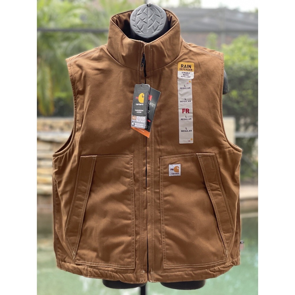 Carhartt Flame-Resistant Quick Duck Vest Jacket 4XL Brown Men's Insulated